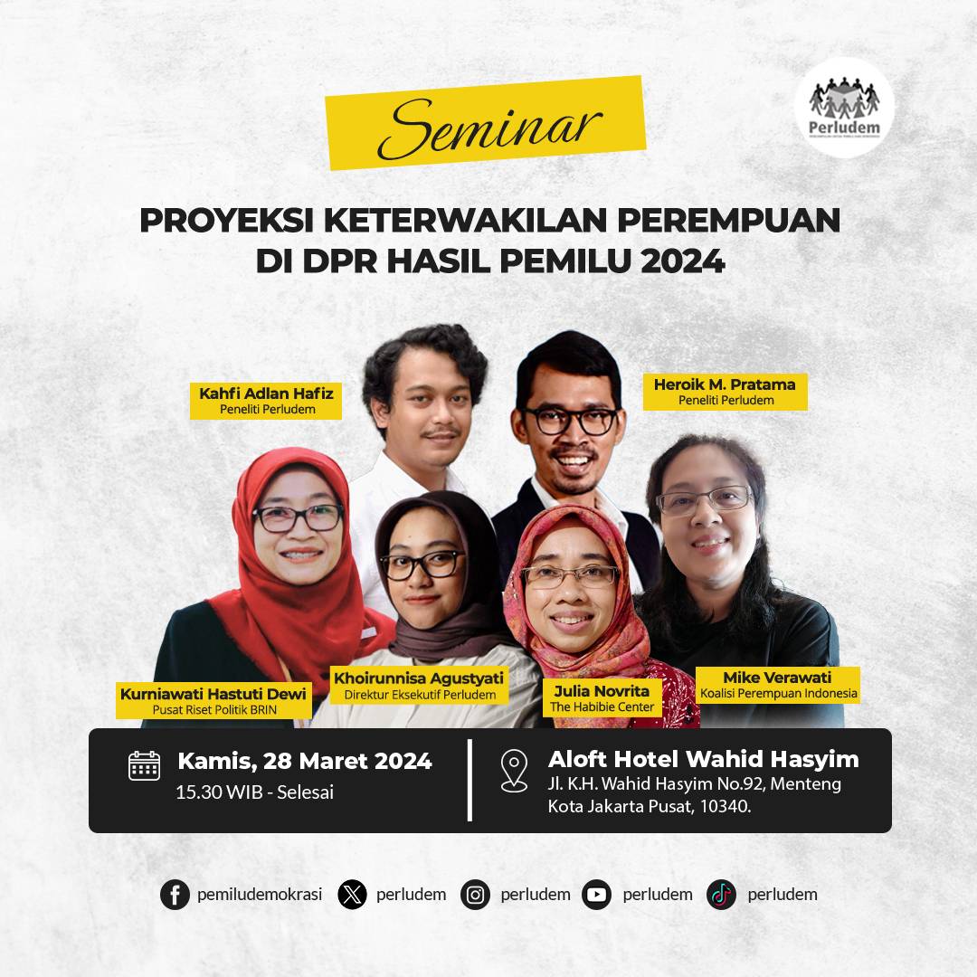 Read more about the article Materi Presentasi “Proyeksi Keterwakilan Perempuan di DPR Hasil Pemilu 2024”